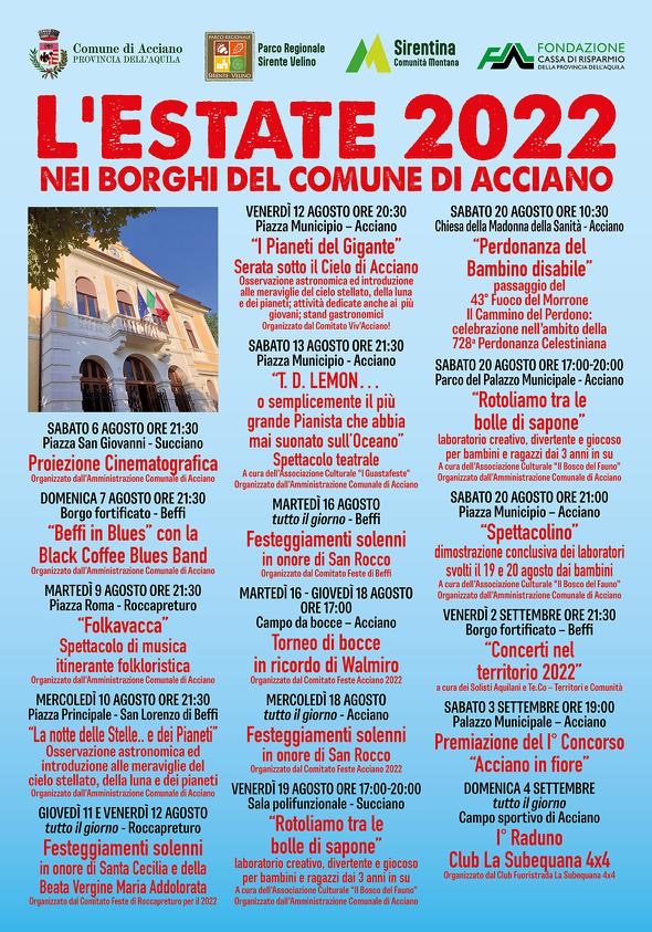 L’ESTATE NEI BORGHI DEL COMUNE DI ACCIANO