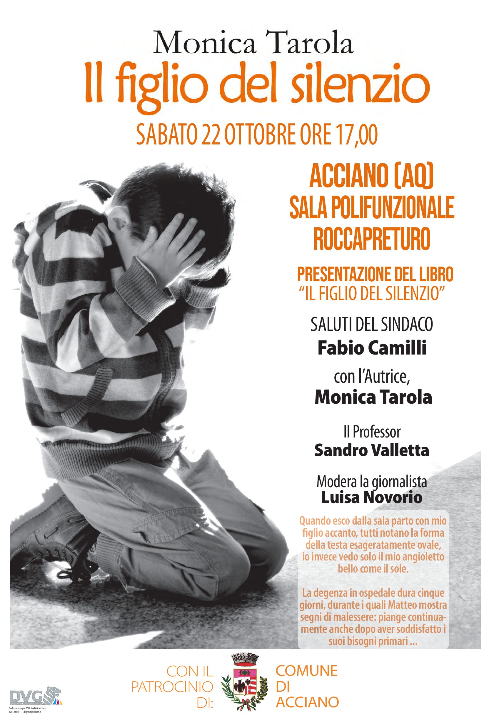 22.10.2022 ALLE 17 PRESENTAZIONE DEL LIBRO “IL FIGLIO DEL SILENZIO”