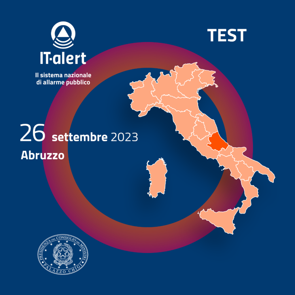 IT-ALERT: AL VIA TEST DEL NUOVO SISTEMA DI ALLARME PUBBLICO IN ABRUZZO